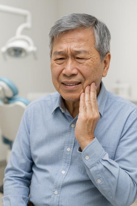 銅鑼灣牙醫推薦個案:長者因長期佩戴舊假牙感到不適,準備尋求修復齒科專科牙醫意見。