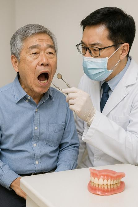 銅鑼灣修復齒科專科牙醫為長者檢查口腔及調整活動假牙,提升咬合穩定性與佩戴舒適度。