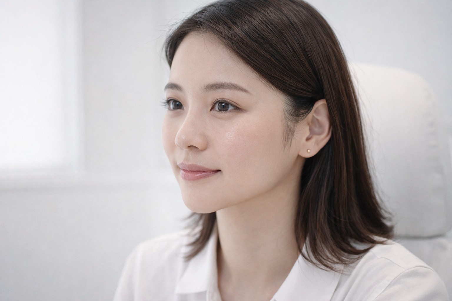 完成眼周護理後，眼下看起來更精神自然