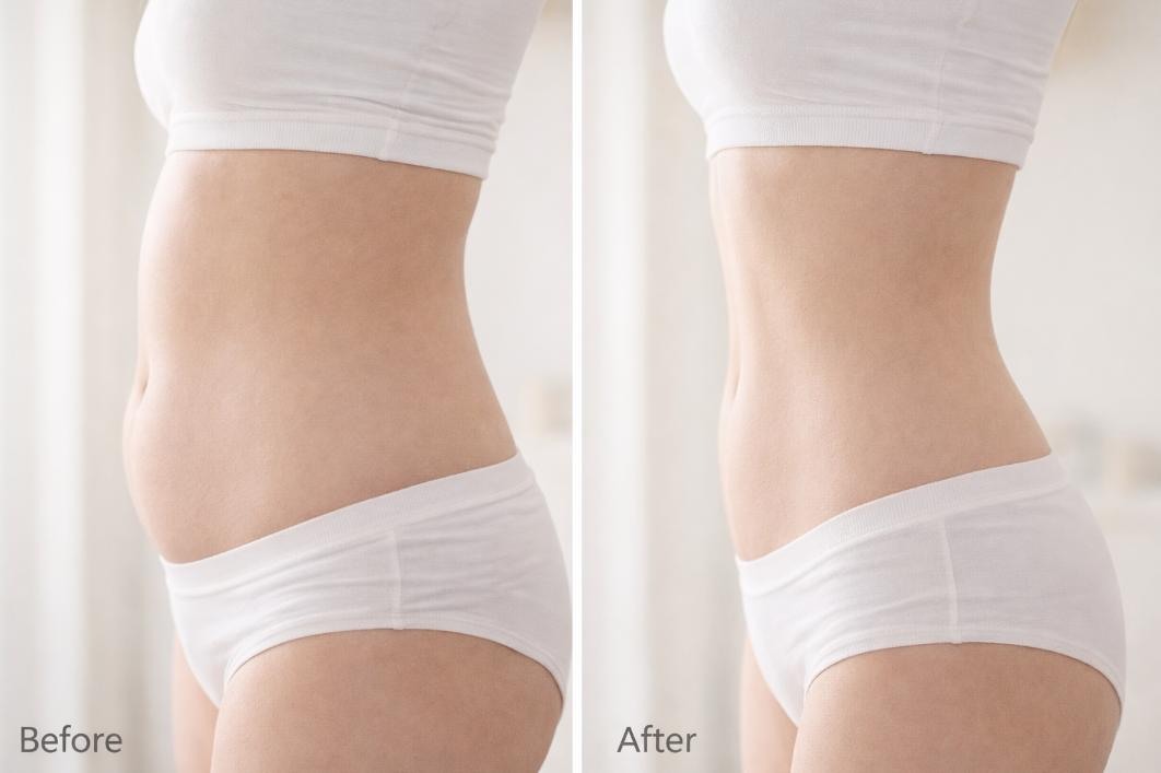 onda 溶脂前後腰腹局部對比